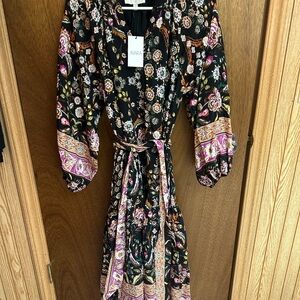 Pinch Black and Pink Floral Long Sleeve Dress size small